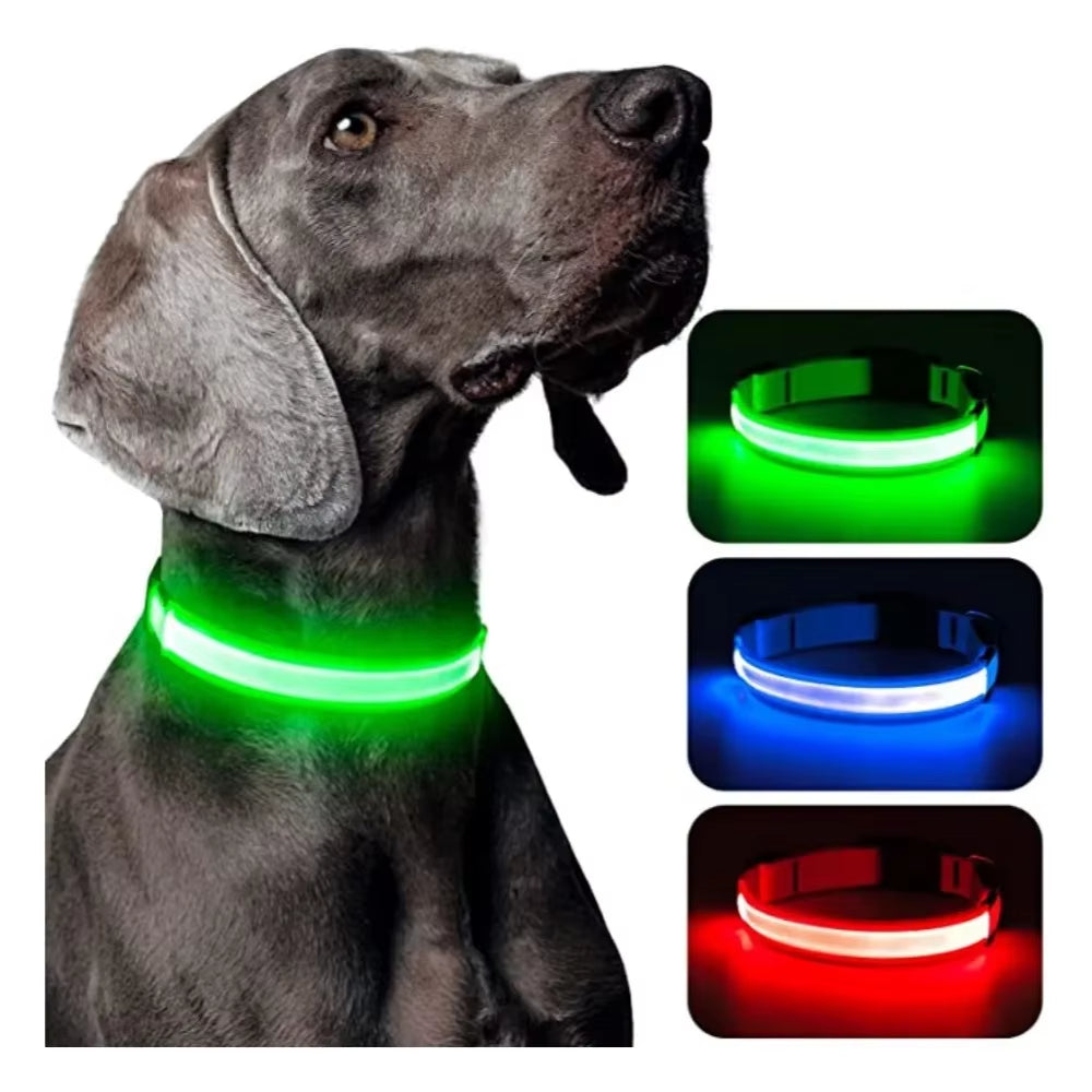 Dog Luminouscollar Anti-Lost Glowing LED Light Pet Collar Collar for Small Medium Large Dogs Collars Leads Safety Necklace