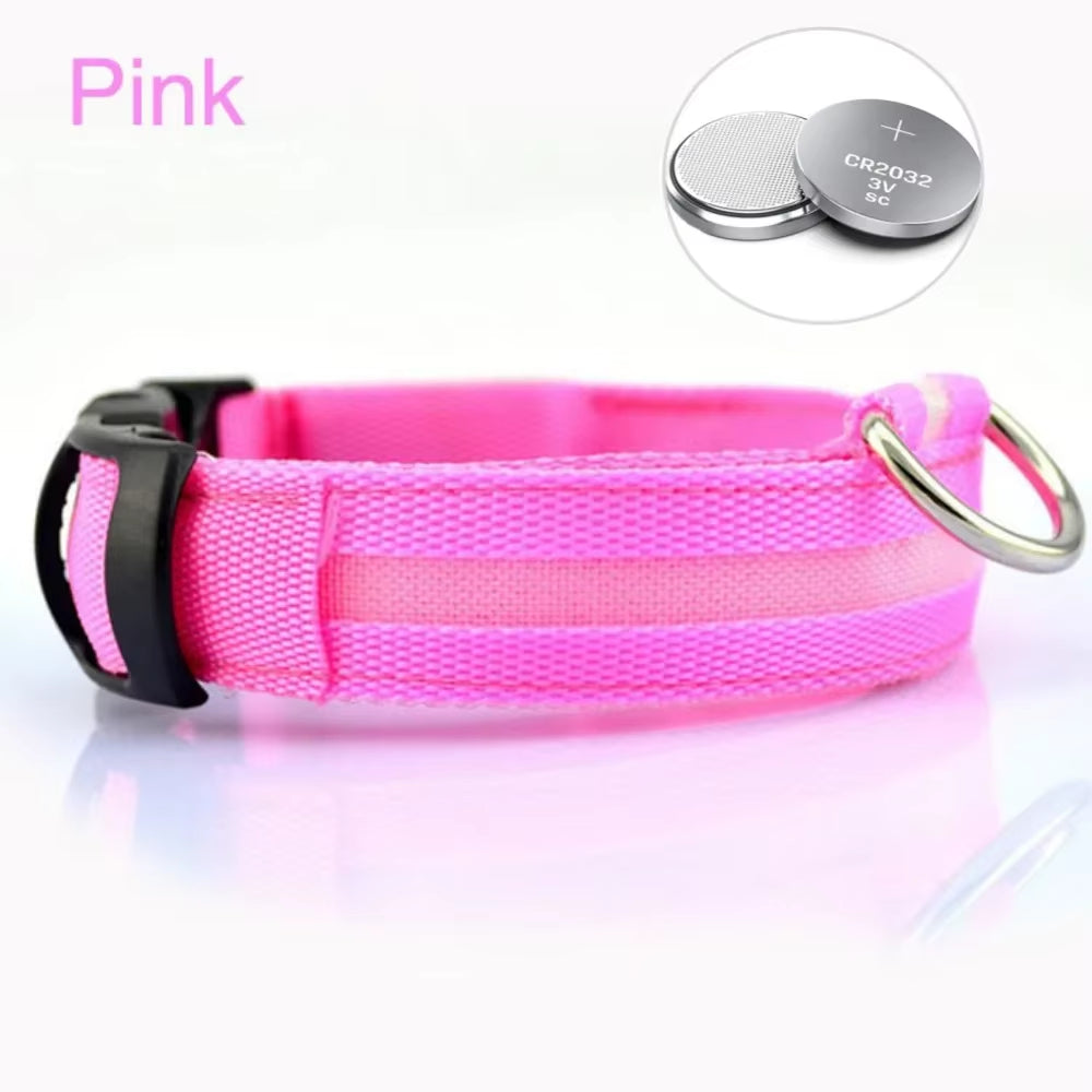 Dog Luminouscollar Anti-Lost Glowing LED Light Pet Collar Collar for Small Medium Large Dogs Collars Leads Safety Necklace