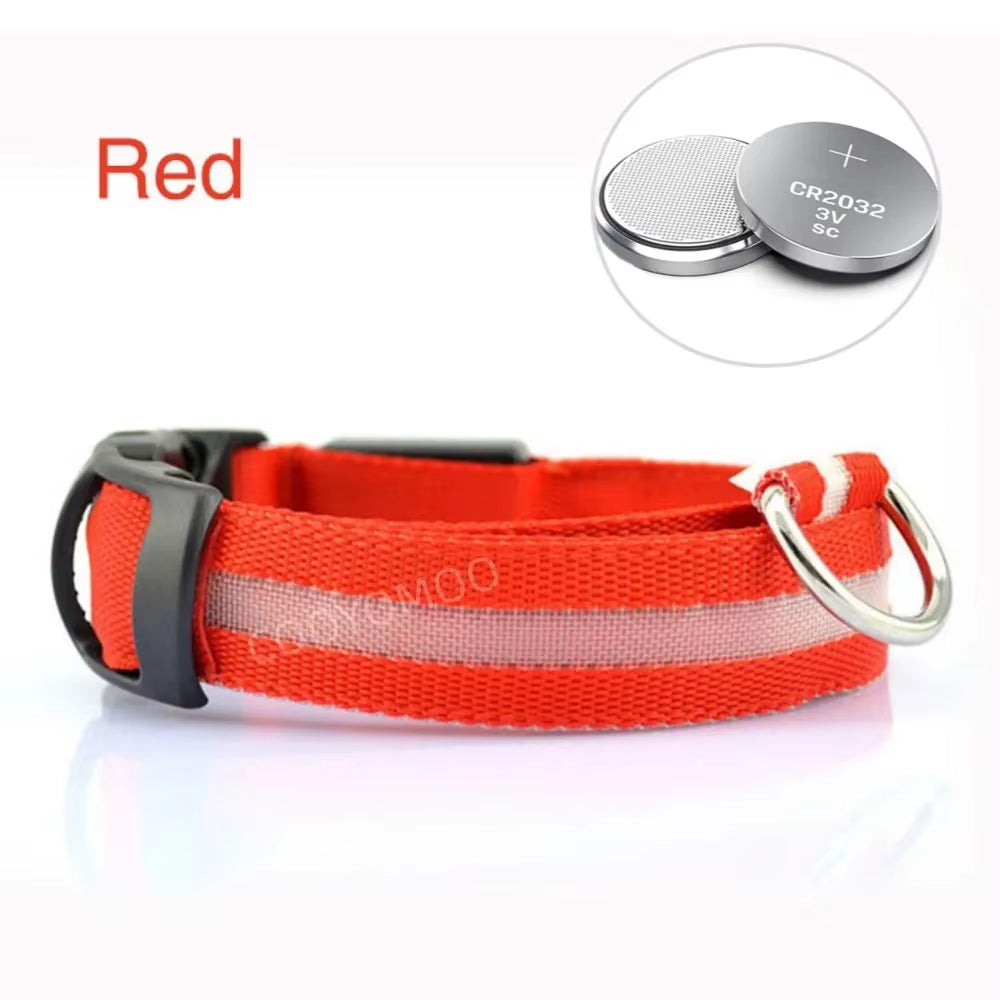 Dog Luminouscollar Anti-Lost Glowing LED Light Pet Collar Collar for Small Medium Large Dogs Collars Leads Safety Necklace