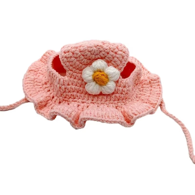 Cross-Border Selling Cat and Dog Hats Hand-Knitted Hats Travel Pet Cute Mini Hats