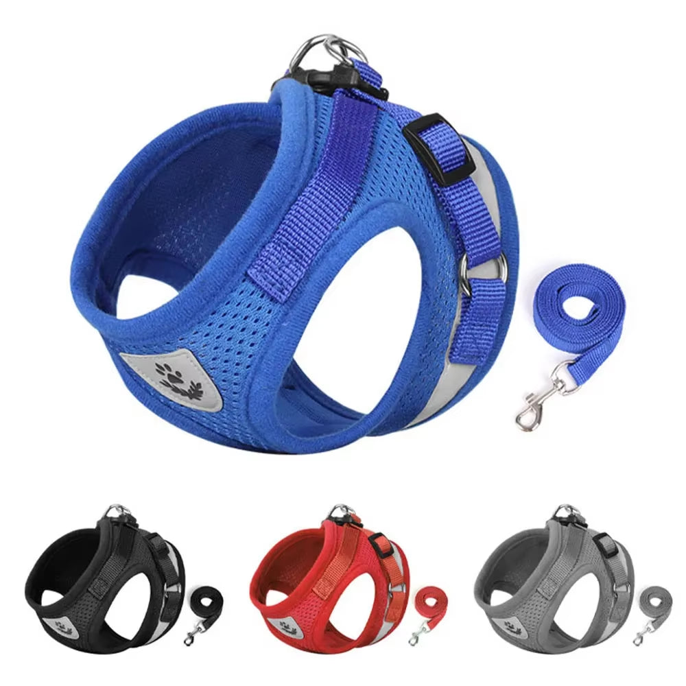 Cat Harness Lead Leash Set Adjustable Reflective Escape Proof Pet Mesh Vest Harness Puppy Dog Collar Small Dog Cat Pet Supplies